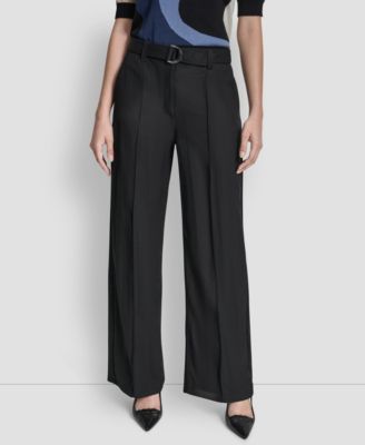 DKNY - Women's Belted Front Seam Twill Pants