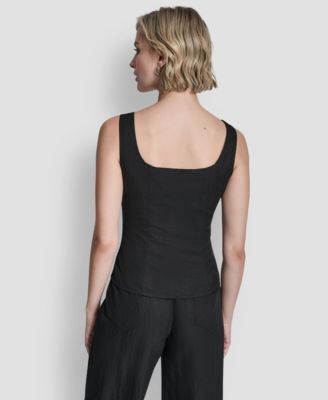 Women's Sleeveless Zipper Corset Top