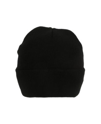 Men's Printed Character Patches Black Cuff Beanie
