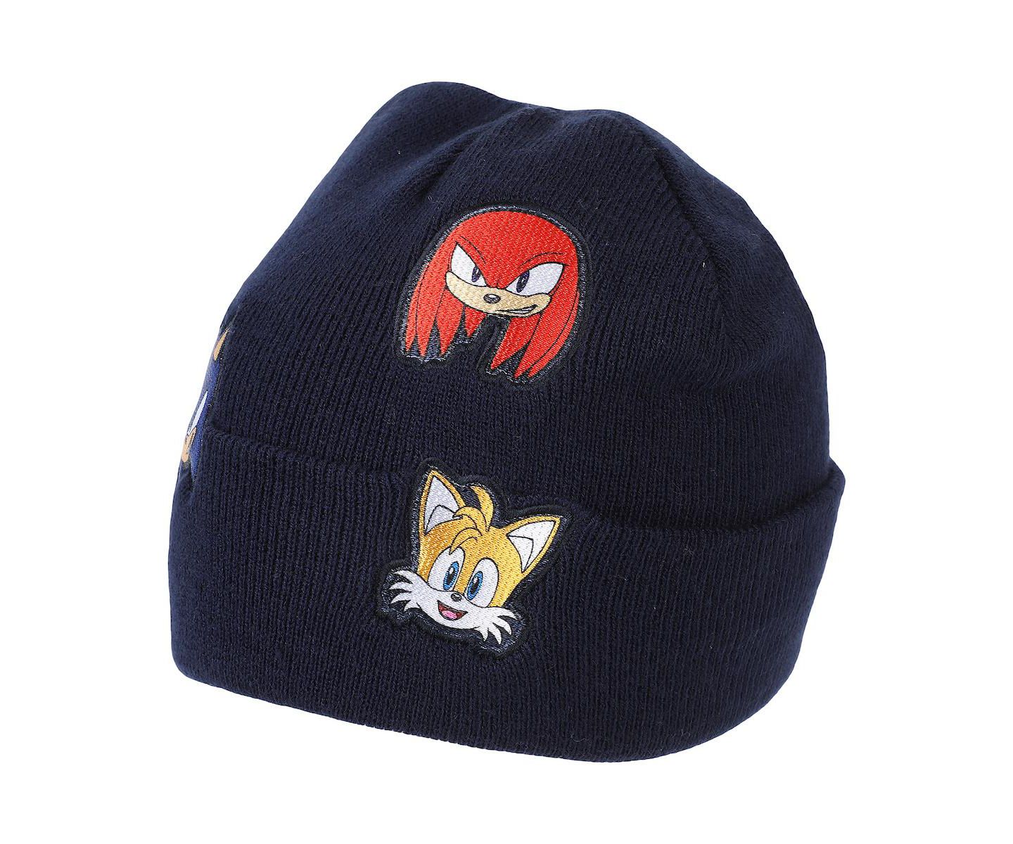 Мужская шапка Sonic The Hedgehog Printed Character Patches Navy Cuff Beanie, цвет: Синий — фото 8