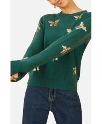 Women's Sequin Applique Bow Sweater