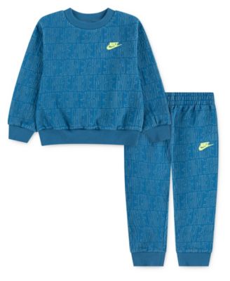 Nike - Toddler Boys' 2T-4T Quilted Crewneck Sweatshirt and Pants, 2-Piece Set