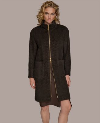 Women's Zip Front High Collared Coat