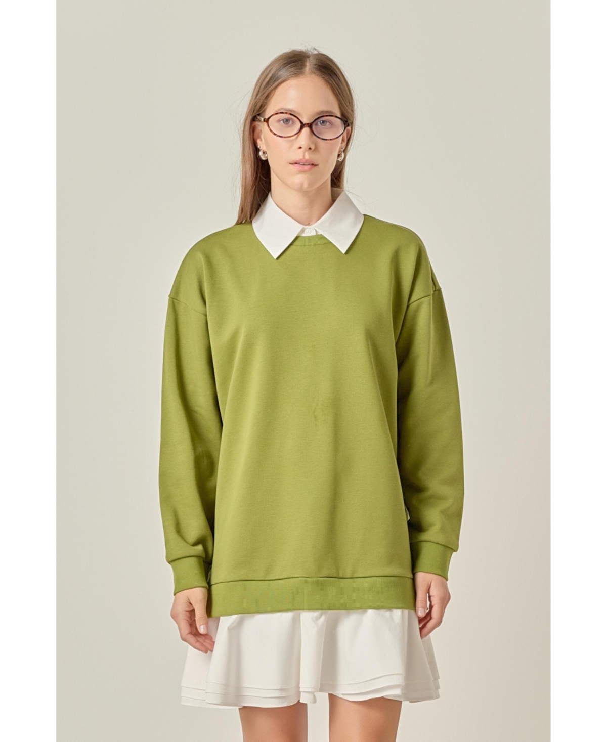 English Factory Women's Mixed Media Mini Dress