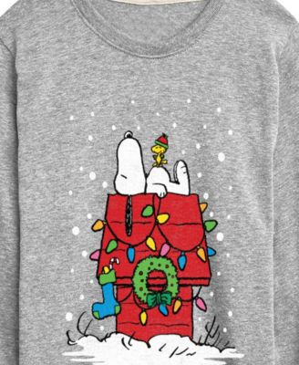 Boys' 8-20 Snoopy Dog House Christmas Lights Graphic Long-Sleeve T-Shirt