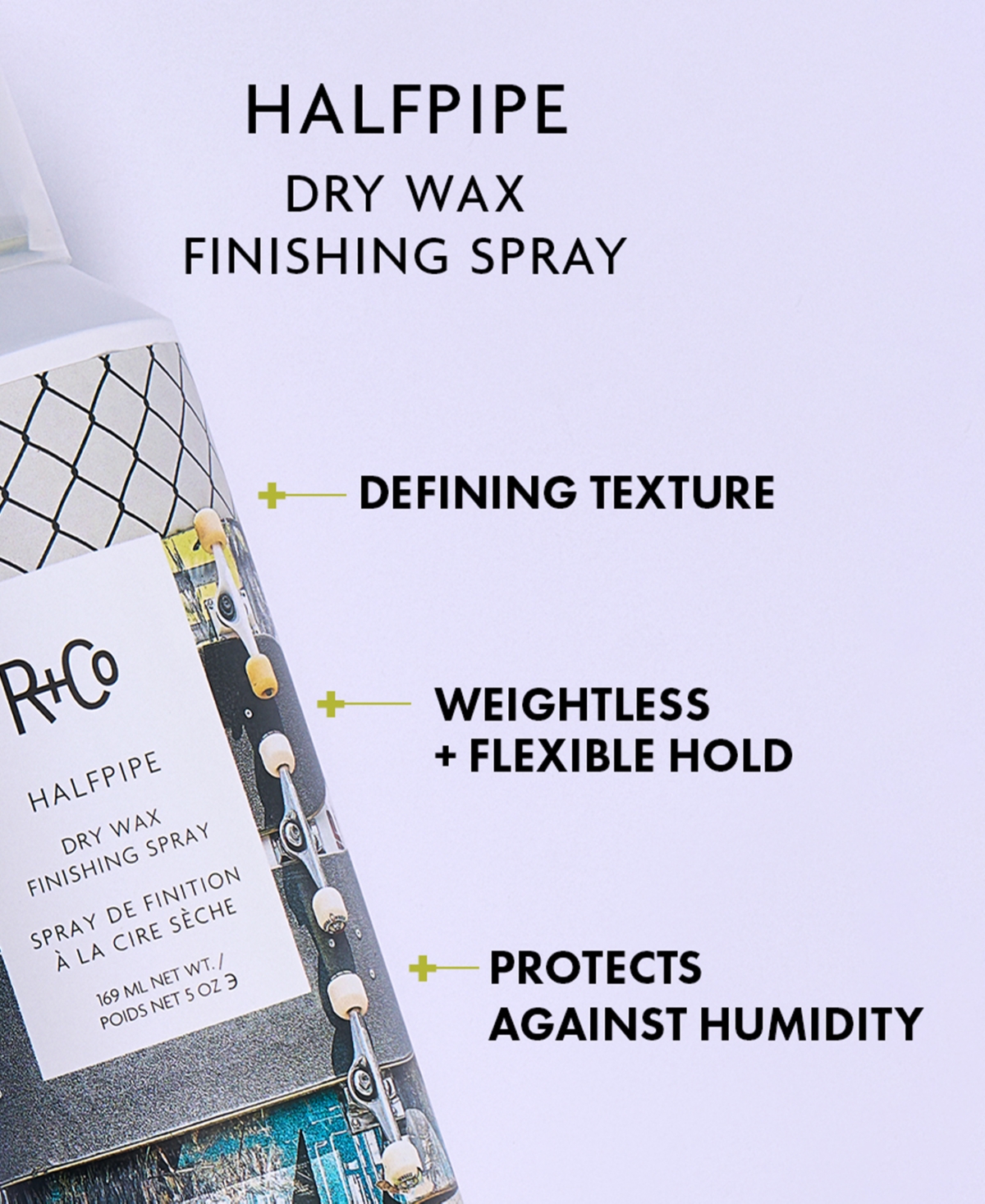 R+Co Halfpipe Dry Wax Finishing Spray, 5 oz.