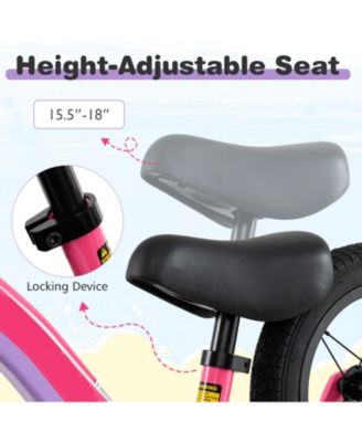 12-Inch Balance Bike with Adjustable Seat and Rotatable Handlebar for Over 36 Months Old