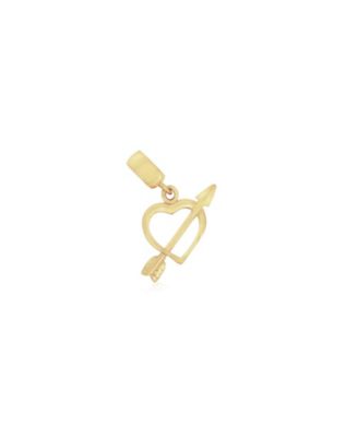 Mini Gold Heart and Arrow Charm 14K Gold