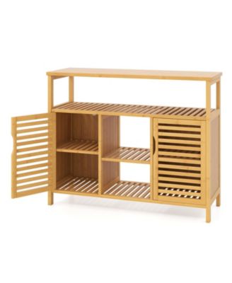 Freestanding Wicker Organizer for Bathroom Storage