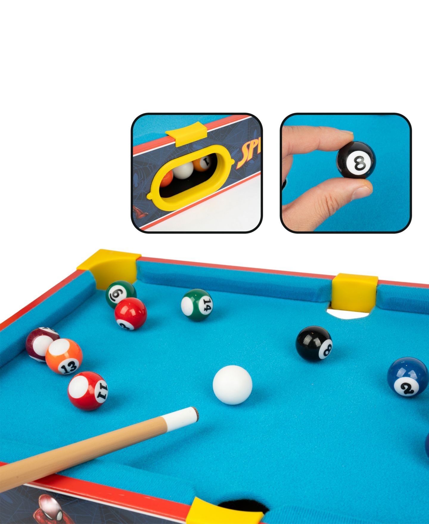 Детская игрушка World Tech Toys Spider-Man Portable Tabletop Pool Table, Ages 3+ — фото 7