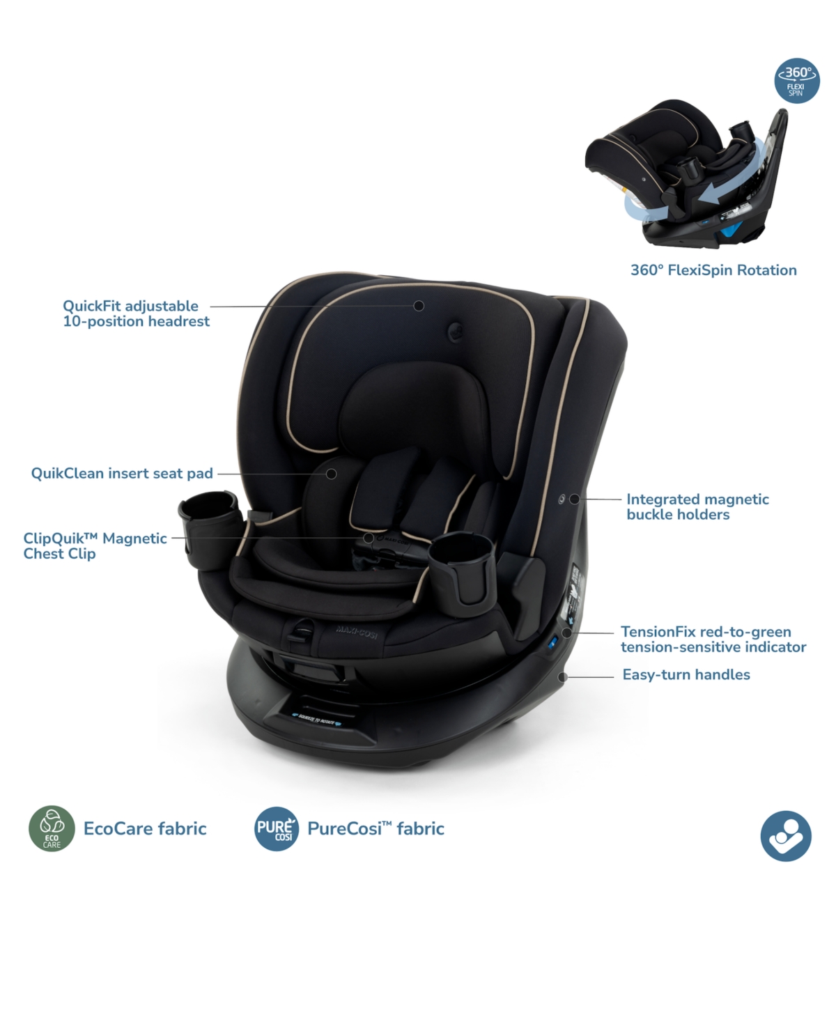 Maxi-Cosi Andi Baby and Toddler 360 Rotating All-in-One Convertible Car Seat