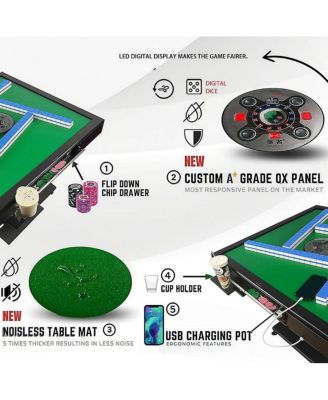 Black Folding Metal Automatic Mahjong Table, Electric Mahjong Table with Quiet Shuffle
