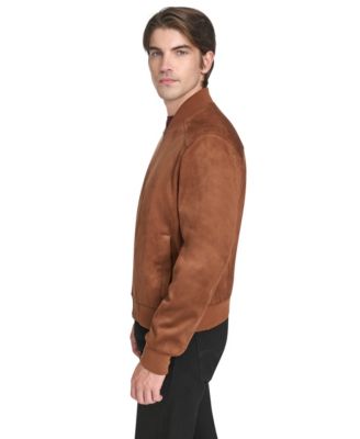 Men's Faux Suede Bomber Jacket