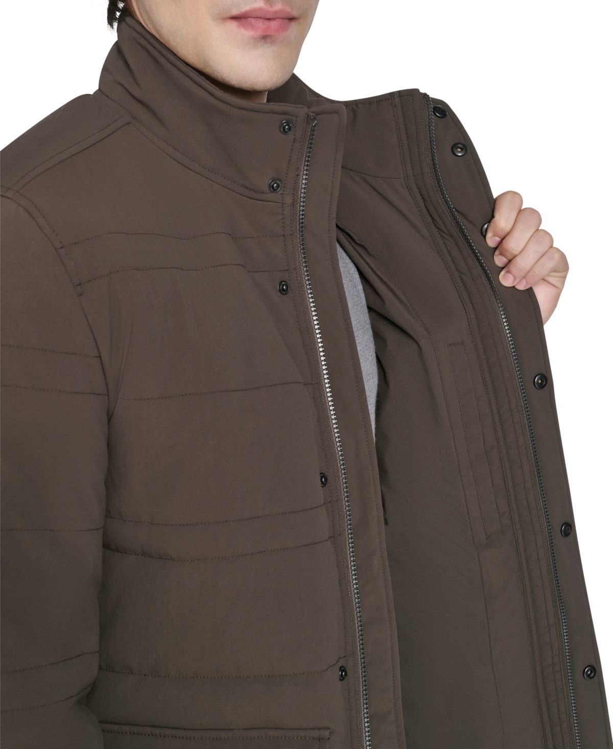 Cole Haan Men's Stretch Quilted Jacket - Brown Size Xxl In Brown
