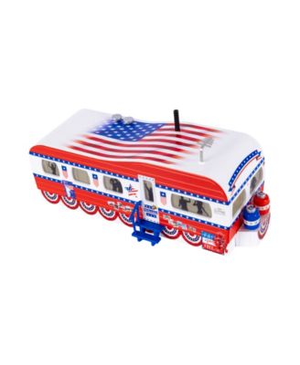 Patriotic Plug-Expand-Play Mobile Home Trailer O Gauge Model Train Accessory
