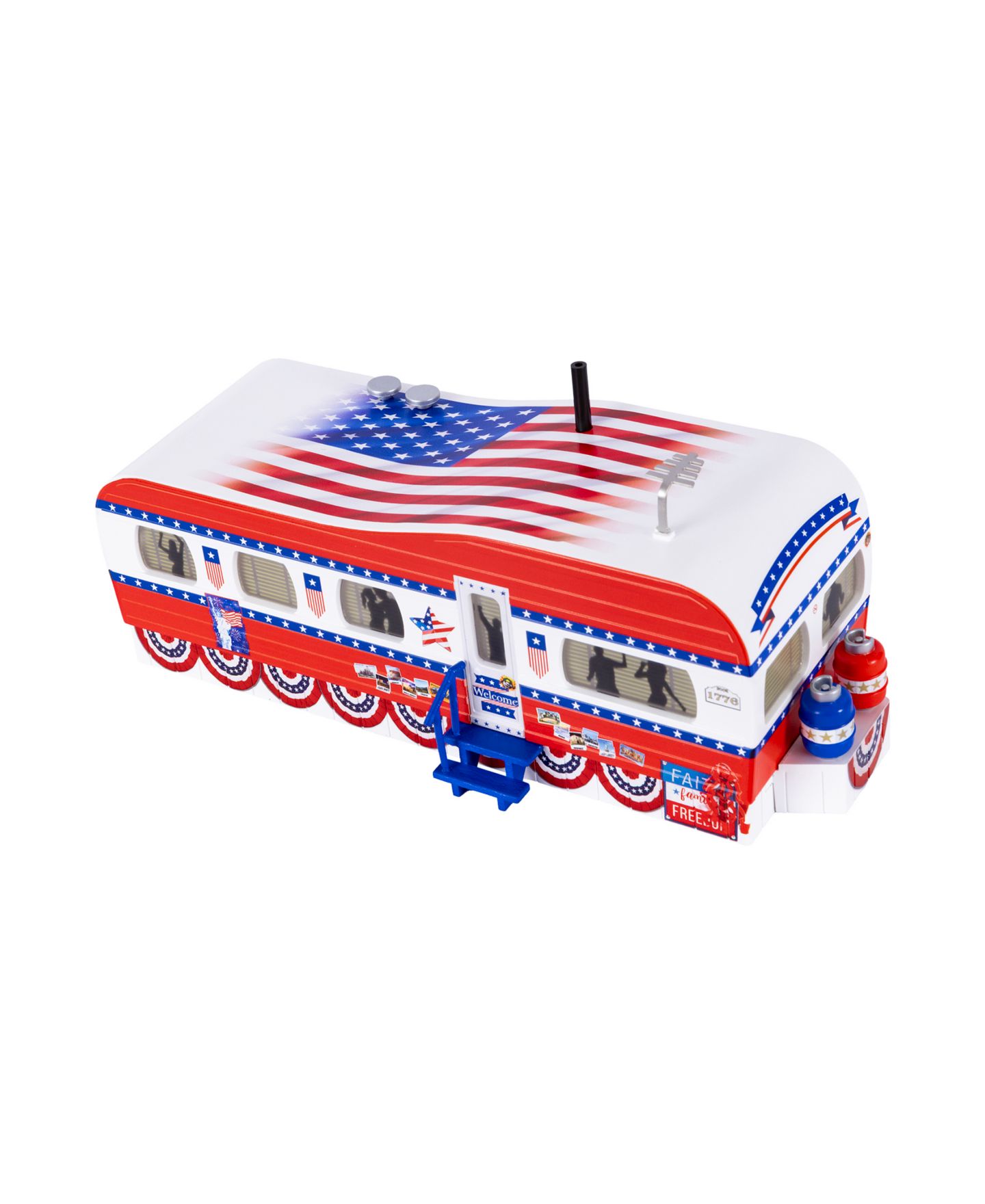 Детская игрушка Lionel O Gauge Patriotic Plug-Expand-Play Illuminated Mobile Home Trailer — фото 9