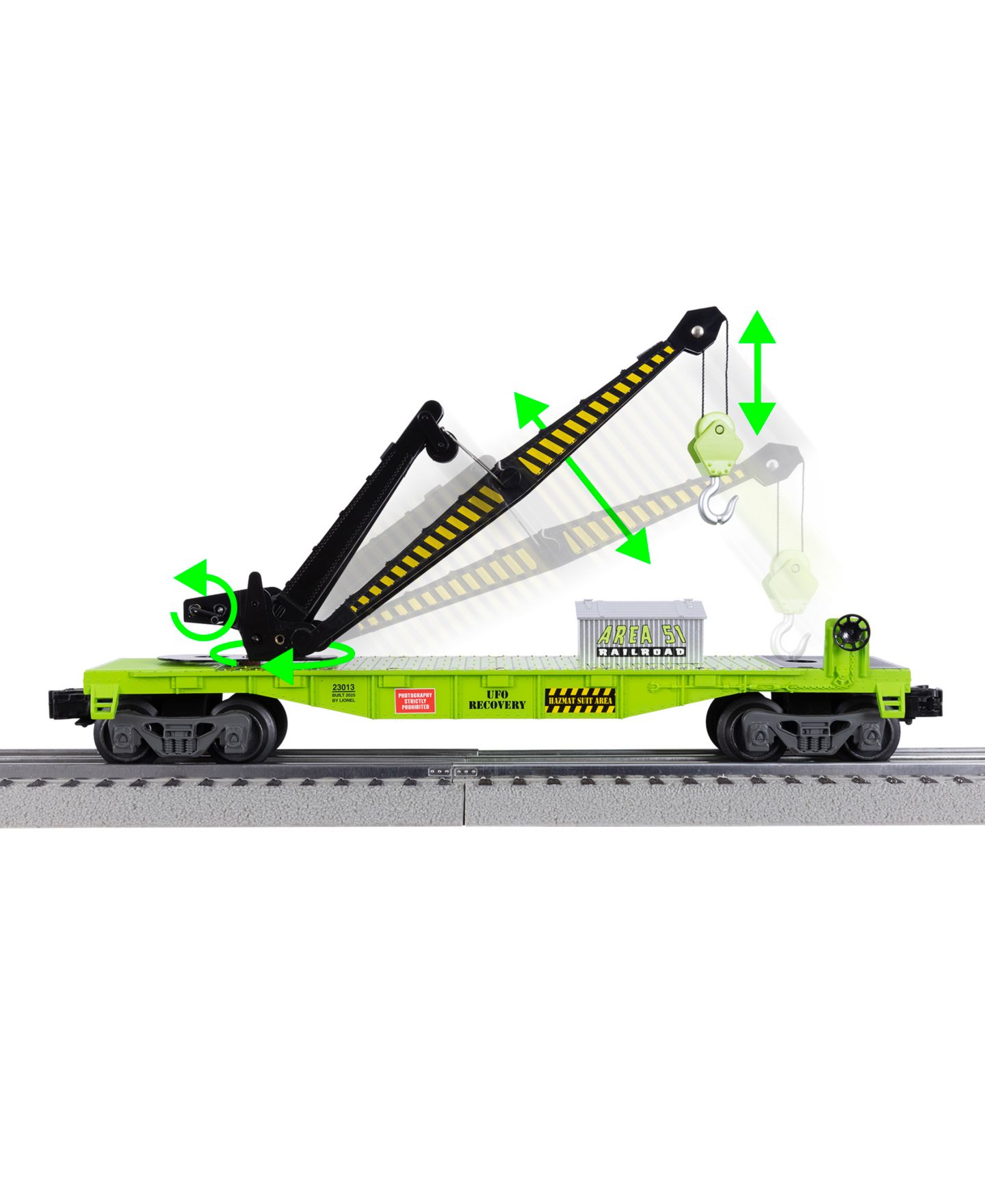 Детские игрушки Lionel O Gauge Area 51 UFO Recovery Bluetooth Freight Train Set — фото 4