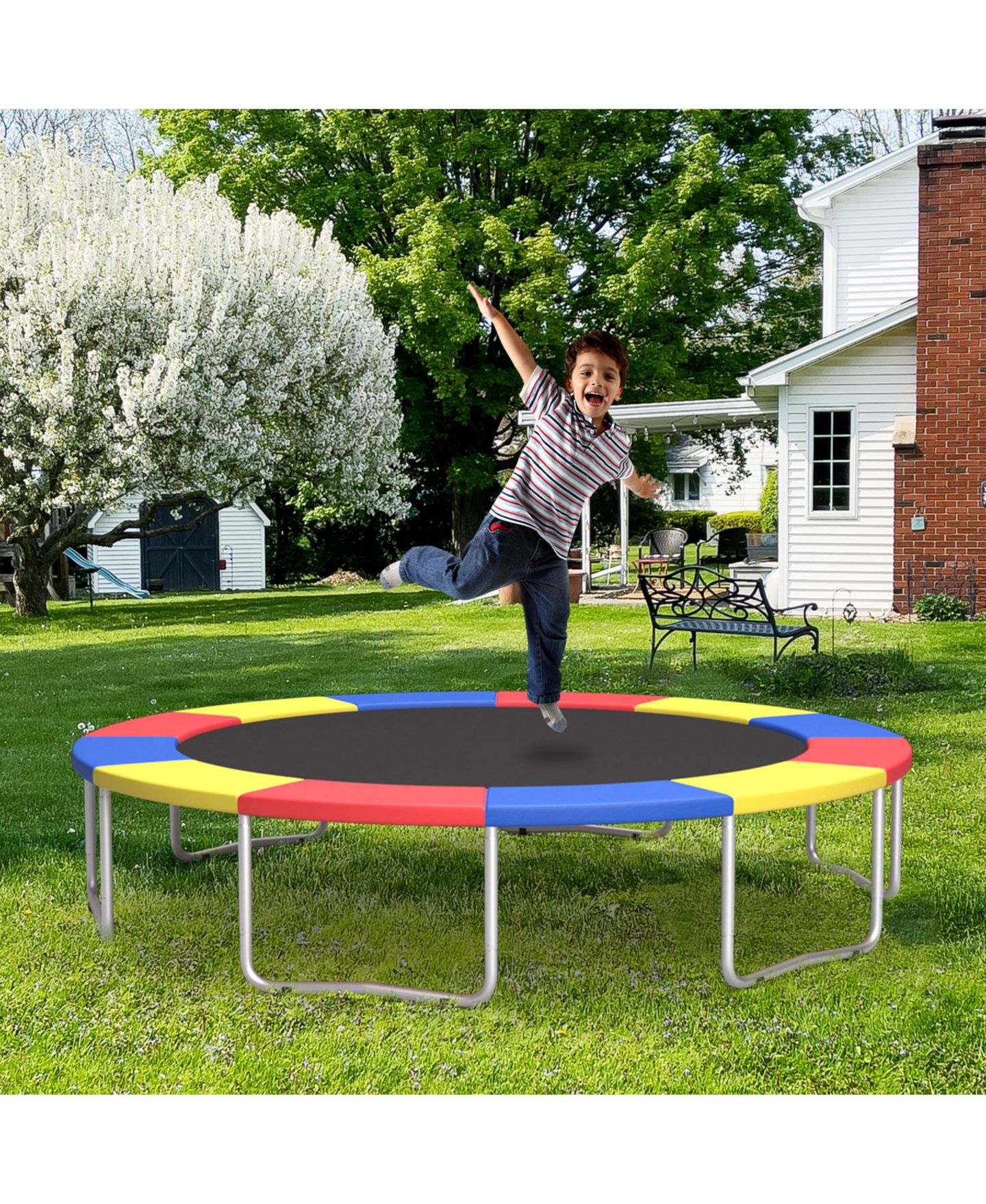 Детская игрушка HONGGE 12FT Trampoline Replacement Safety Pad with Secure Fixing Straps, цвет: Разноцветный — фото 10
