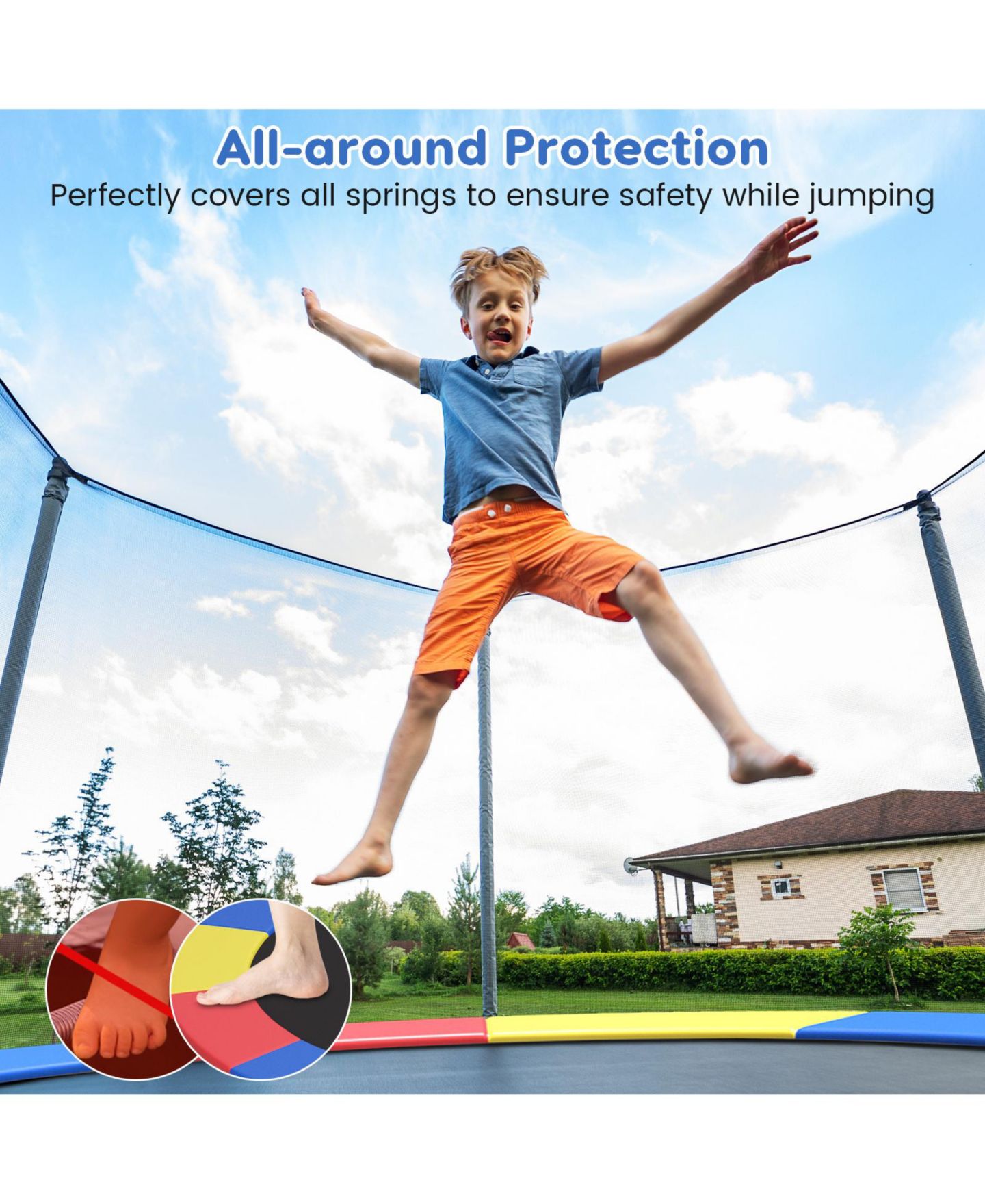 Детская игрушка HONGGE 14FT Replacement Thick Foam Padding Trampoline Safety Pad, Ages 3+, цвет: Разноцветный — фото 9