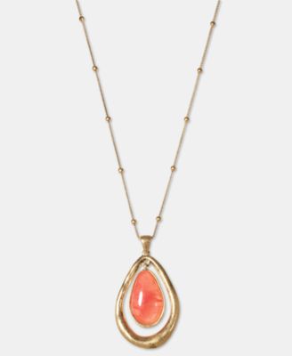 Stone Orbital Pendant Necklace, 30" + 3" extender, Macy's Exclusive