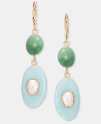 Stone & Imitation Pearl Double Drop Earrings, Macy's Exclusive