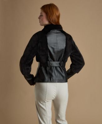 Women's Belted Biker Jacket