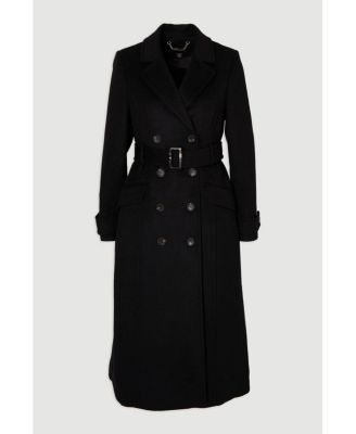 Women's Wool Blend Belted Midi Coat