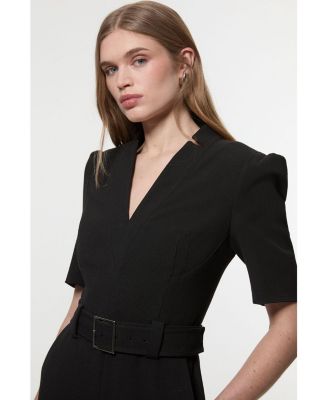 Women's Crepe Belted Jumpsuit
