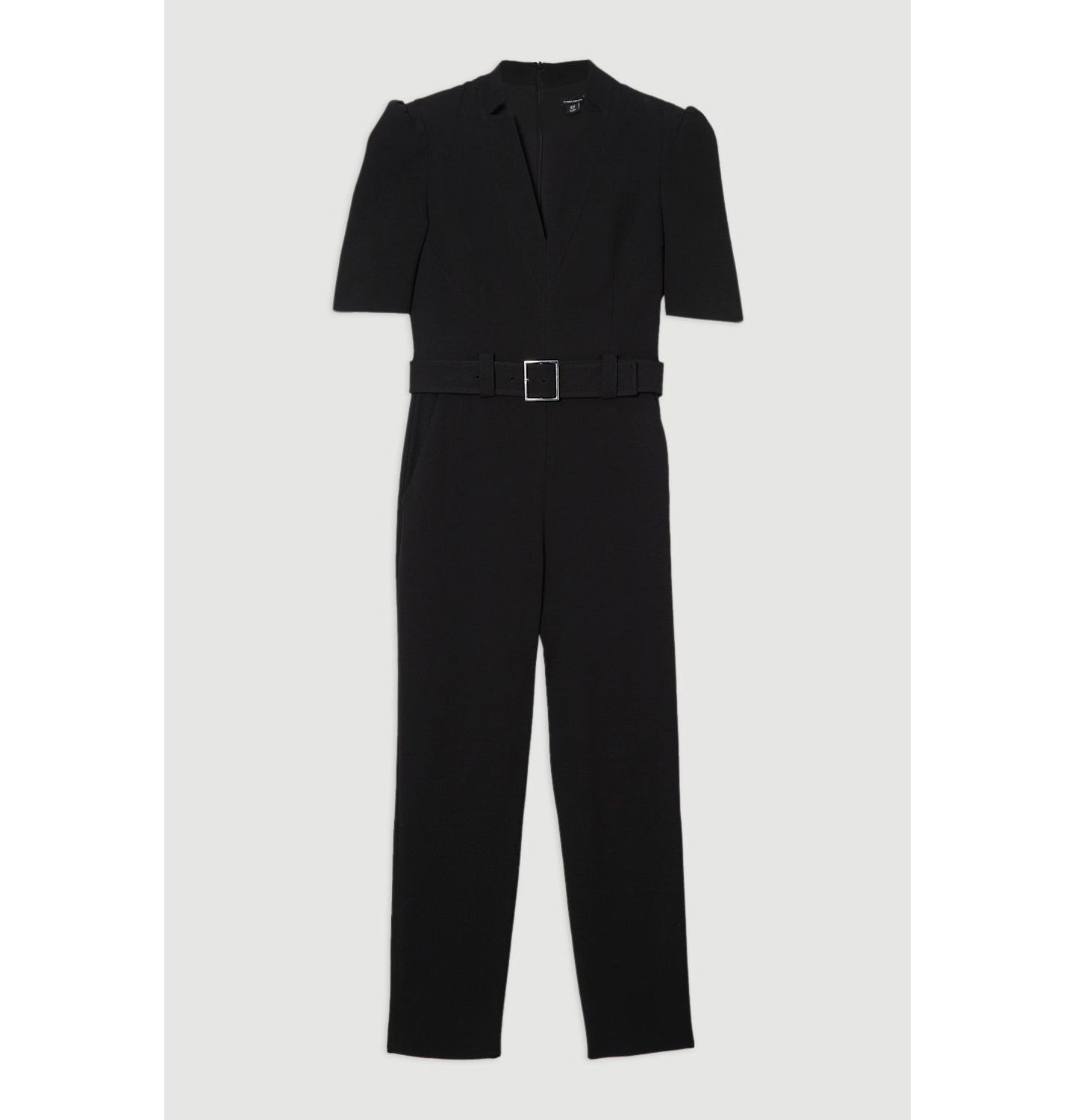 Женский комбинезон Karen Millen Crepe Belted Jumpsuit, цвет: Чёрный — фото 5
