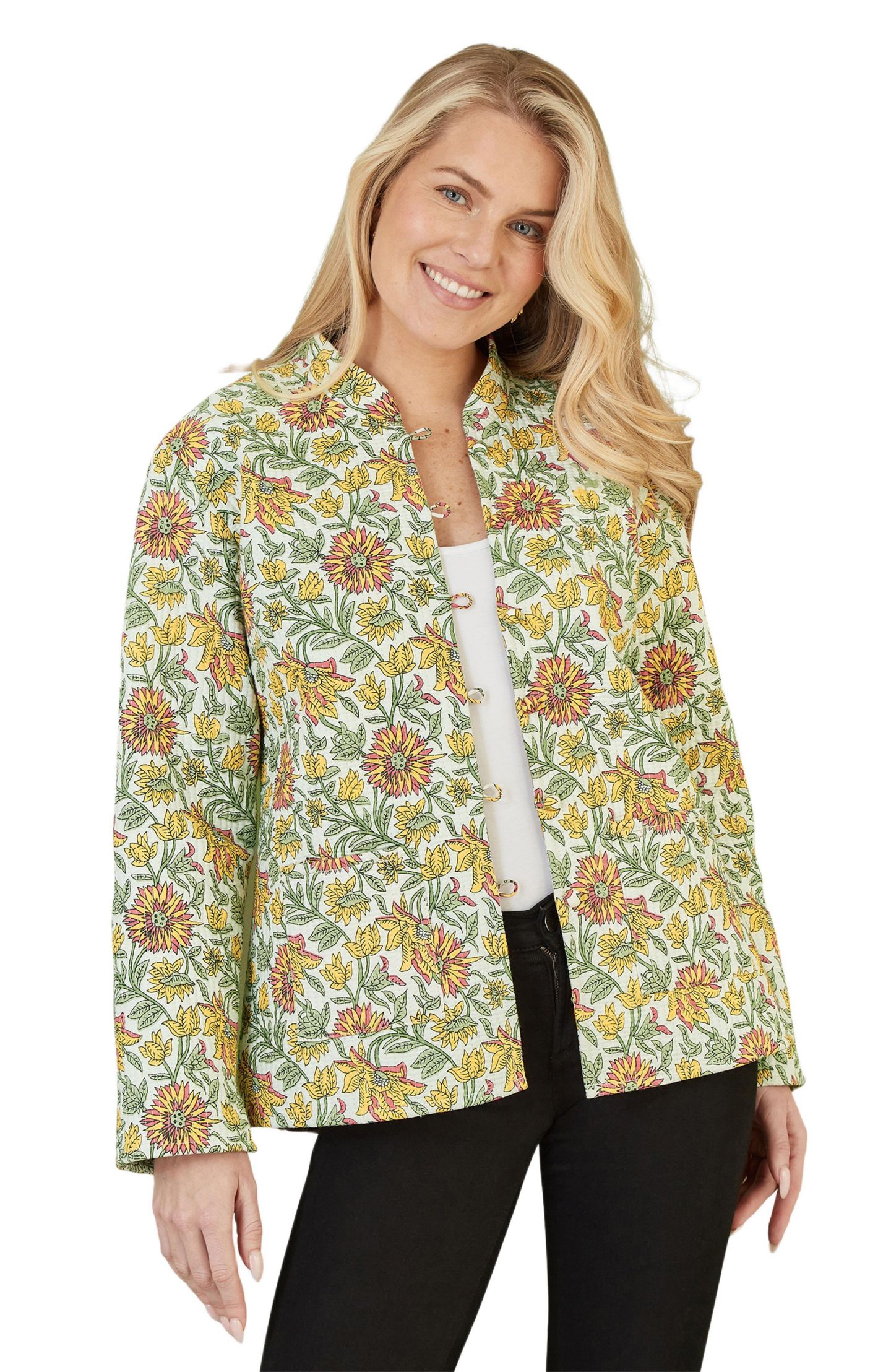 Женская куртка Yumi Sunflower Reversible Quilted, цвет: Жёлтый — фото 1