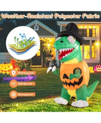 Blow up Inflatable Pumpkin Dinosaur Yard Decoration with Built-in LED Lights
