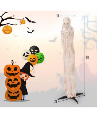 6ft Halloween Animated Standing Mummy with LED Red Glowing Eyes