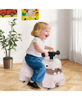 Toddler Ride-On Sliding Car with Lights, Music, and Under-Seat Storage - Pink