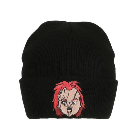 Мужская шапка Chucky Embroidery Black Acrylic Knit Standard Cuff Beanie, цвет: Чёрный