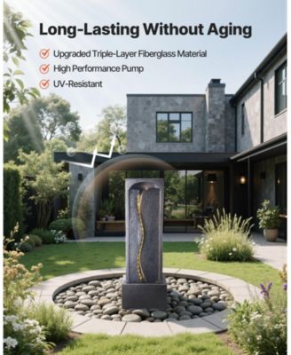 Outdoor 1-Tier Rock Base Water Fountain for Garden or Patio