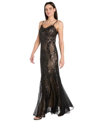 Women's Beaded Long Spaghetti Straps Dress