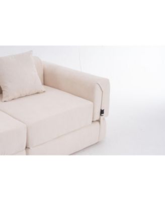 Free combination sofa, reclining, ultra-comfortable double modular sofa, beige