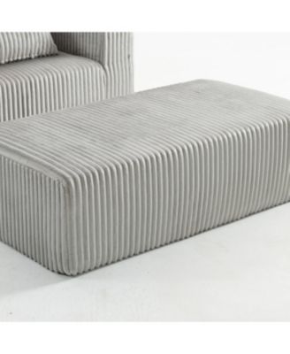 Streamdale Oversized Corduroy Lounge Chair with Ottoman, Modular Deep-Seat Floor Couch - Smoke Grey
