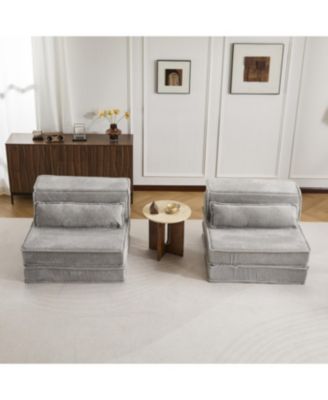 Streamdale Compression Sofa, Convertible Floor Sofa Bed, Light-grey