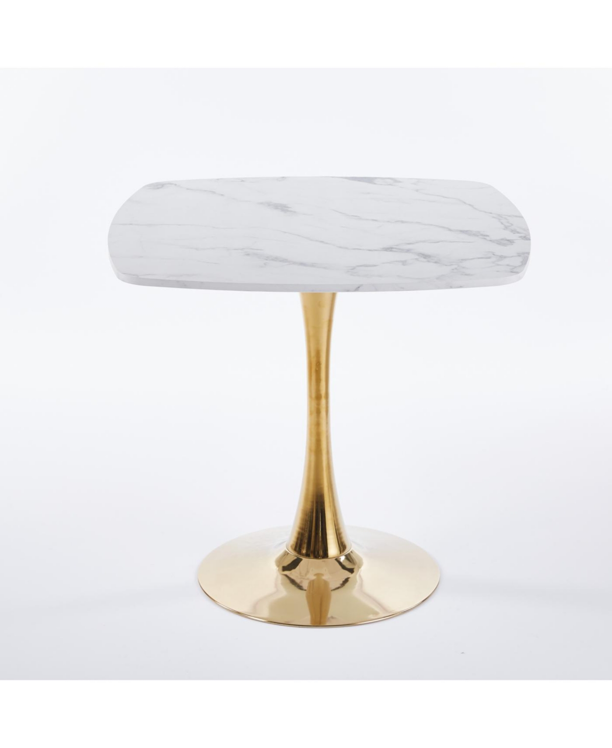 Streamdale Furniture Streamdale 31.5" Square Tulip Dining Table for 2-4 Persons (White & Gold