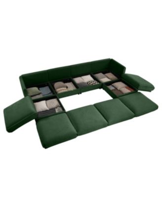 Streamdale Modular Sectional Sofa with Storage, Extra Large U Shaped Green Couch