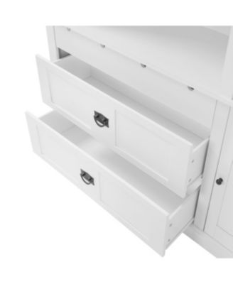 Traditional Buffet with Hutch, Large Kitchen Pantry Storage Cabinet