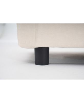 Streamdale Modern Accent Chair with Ottoman, Chenille Upholstered Armchair, Beige