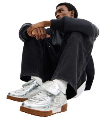 Men's Match Metallic Leather Lace-Up Sneakers