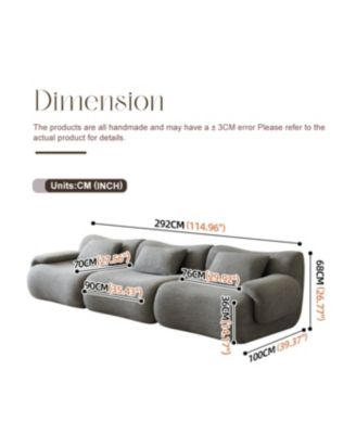 Modular Sectional Sofa, Modern Minimalist Couch, Comfy, Space-Efficient, Light Gray