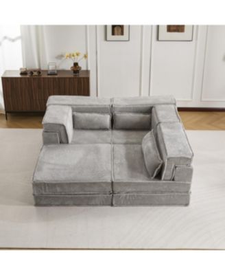 Compression Sofa, Convertible Floor Sofa Bed, Modular Sectional Sofa, 3 Seater