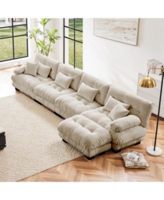 Streamdale Free Combination Modular Sectional Sofa, L-Shaped Couch, 4-Seater Cloud Couch