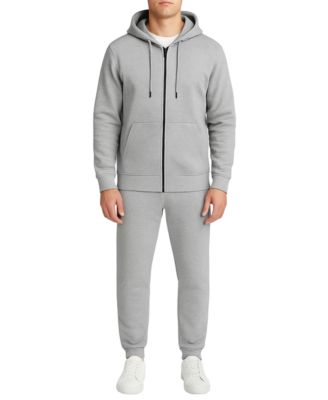 Men's 2-Piece Fleece Lined Full-Zip Hoodie and Fleece Jogger Sweatpants Set, 2-Pack