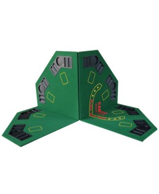 48" Octagon Folding Poker Tabletop with Cup Holders & Chip Racks for 8 Players, Texas Hold'em, Portable with Carry Case