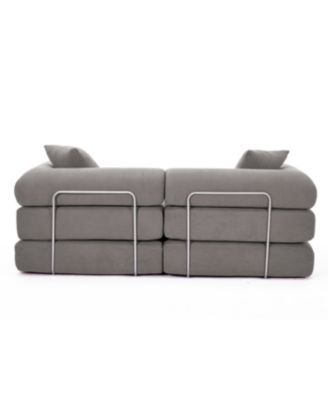 Modular Sofa Bed for Apartment, Convertible Sofa Bed, Dark Gray Corduroy